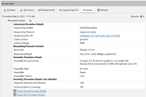 Sample procedure details